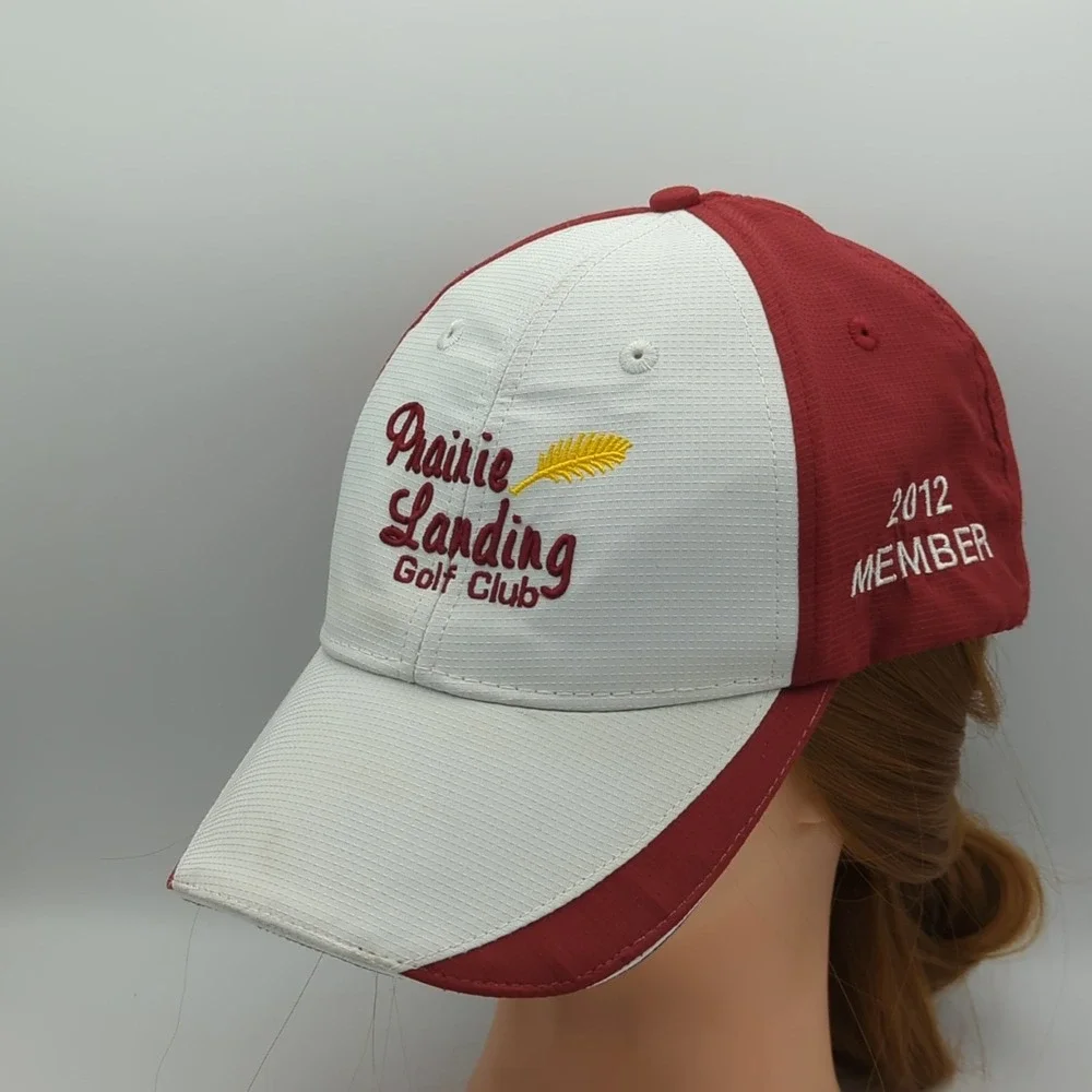 Prairie Landing Golf Club Hat 2012 Member Imperial High Tech White Red Cap Golf